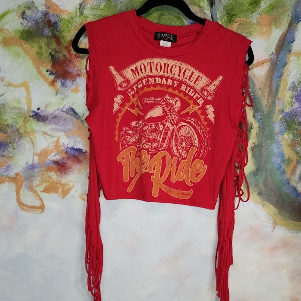 SWANK Red Graphic Tank Top